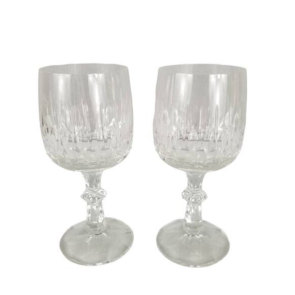 Set of 2 Vintage Schott-Zwiesel FLAMENCO Crystal Wine Glasses 6-3/8" 8.5 oz